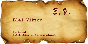 Blei Viktor névjegykártya